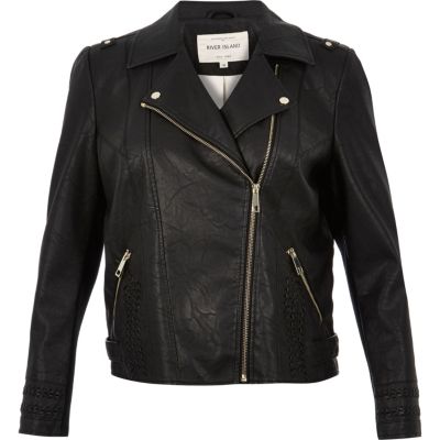 RI Plus leather-look biker jacket